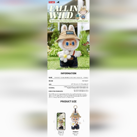 Labubu “Fall In Wild” Plush Pendant – Pop Mart Collectible Charm (BNIB, Sealed) - Picture 4 of 9